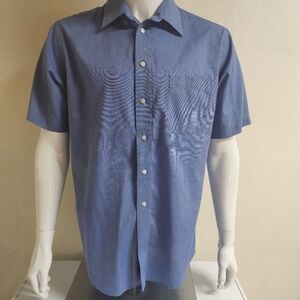 Stafford Short Sleeve Shirt Blue 15 1/2